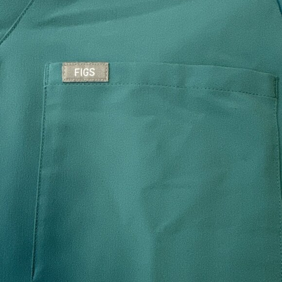 FIGS Technical Collection Women's sz XL Green V-Neck Top Pocket Scrubs FW1000 - Picture 4 of 10